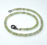 17.25" Prehnite Pave Diamond Necklace, Spiritual Healing Crystal Necklace, Heart Chakra Gemstone Jewelry, Birthstone Handmade Gifts