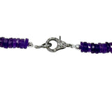 17.5” Amethyst Pave Diamond Necklace, Spiritual Healing Amethyst Crystal Necklace, Crown Chakra Jewelry, February Birthstone Gifts for Her