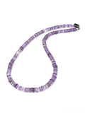17.5” Amethyst Pave Diamond Necklace, Spiritual Crystal Necklace, Crown Chakra Healing Jewelry, February Birthstone, Meditation Gifts