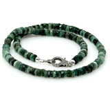 17.25” Emerald Pave Diamond Necklace, Spiritual Healing Crystal Necklace, Heart Chakra Gemstone Jewelry, May Birthstone Handmade Gifts
