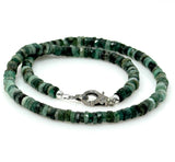 17.25” Emerald Pave Diamond Necklace, Spiritual Healing Crystal Necklace, Heart Chakra Gemstone Jewelry, May Birthstone Handmade Gifts
