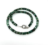 17.25” Emerald Pave Diamond Necklace, Spiritual Healing Crystal Necklace, Heart Chakra Gemstone Jewelry, May Birthstone Handmade Gifts