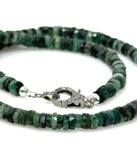 17.25” Emerald Pave Diamond Necklace, Spiritual Healing Crystal Necklace, Heart Chakra Gemstone Jewelry, May Birthstone Handmade Gifts