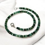 17.25” Emerald Pave Diamond Necklace, Spiritual Healing Crystal Necklace, Heart Chakra Gemstone Jewelry, May Birthstone Handmade Gifts