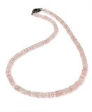 17.75” Rose Quartz Pave Diamond Necklace, Spiritual Healing Crystal Necklace, Heart Chakra Gemstone Jewelry, Birthstone Handmade Gifts