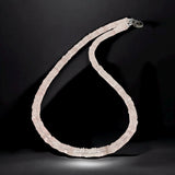 17.75” Rose Quartz Pave Diamond Necklace, Spiritual Healing Crystal Necklace, Heart Chakra Gemstone Jewelry, Birthstone Handmade Gifts