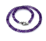 17” Amethyst Necklace, Pave Diamond Spiritual Healing Amethyst Crystal Necklace, Crown Chakra Jewelry, February Birthstone Gifts for Her