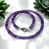 17” Amethyst Necklace, Pave Diamond Spiritual Healing Amethyst Crystal Necklace, Crown Chakra Jewelry, February Birthstone Gifts for Her