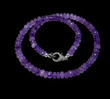 17” Amethyst Necklace, Pave Diamond Spiritual Healing Amethyst Crystal Necklace, Crown Chakra Jewelry, February Birthstone Gifts for Her