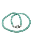 17.75” Peruvian Amazonite Pave Diamond Necklace, Spiritual Healing Crystal Necklace, Chakra Gemstone Jewelry, March December Birthstone Gift