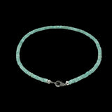 17.75” Peruvian Amazonite Pave Diamond Necklace, Spiritual Healing Crystal Necklace, Chakra Gemstone Jewelry, March December Birthstone Gift