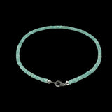 17.75” Peruvian Amazonite Pave Diamond Necklace, Spiritual Healing Crystal Necklace, Chakra Gemstone Jewelry, March December Birthstone Gift