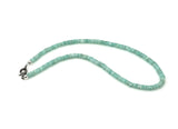 17.75” Peruvian Amazonite Pave Diamond Necklace, Spiritual Healing Crystal Necklace, Chakra Gemstone Jewelry, March December Birthstone Gift
