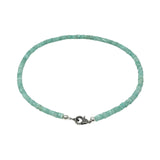 17.75” Peruvian Amazonite Pave Diamond Necklace, Spiritual Healing Crystal Necklace, Chakra Gemstone Jewelry, March December Birthstone Gift