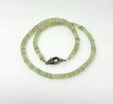 17.25" Prehnite Pave Diamond Necklace, Spiritual Healing Crystal Necklace, Heart Chakra Gemstone Jewelry, Birthstone Handmade Gifts