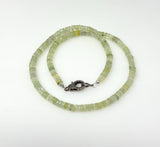 17.25" Prehnite Pave Diamond Necklace, Spiritual Healing Crystal Necklace, Heart Chakra Gemstone Jewelry, Birthstone Handmade Gifts