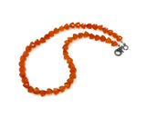17.25 ” Carnelian Pave Diamond Necklace, Spiritual Gemstone Necklace, Healing Jewelry, Chakra Balancing Jewelry Gifts, July Birthstone Gifts