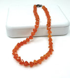 17.25 ” Carnelian Pave Diamond Necklace, Spiritual Gemstone Necklace, Healing Jewelry, Chakra Balancing Jewelry Gifts, July Birthstone Gifts