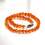 17.25 ” Carnelian Pave Diamond Necklace, Spiritual Gemstone Necklace, Healing Jewelry, Chakra Balancing Jewelry Gifts, July Birthstone Gifts