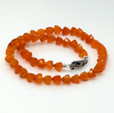 17.25 ” Carnelian Pave Diamond Necklace, Spiritual Gemstone Necklace, Healing Jewelry, Chakra Balancing Jewelry Gifts, July Birthstone Gifts