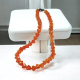 17.25 ” Carnelian Pave Diamond Necklace, Spiritual Gemstone Necklace, Healing Jewelry, Chakra Balancing Jewelry Gifts, July Birthstone Gifts