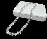 17.15” Rose Quartz Pave Diamond Necklace, Spiritual Healing Crystal Necklace, Heart Chakra Gemstone Jewelry, Birthstone Handmade Gifts