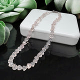 17.15” Rose Quartz Pave Diamond Necklace, Spiritual Healing Crystal Necklace, Heart Chakra Gemstone Jewelry, Birthstone Handmade Gifts