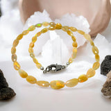 Rare Genuine Ethiopian Opal Pave Diamond Necklace, Spiritual Healing Gemstone Jewelry, Crown Chakra Healing Jewelry, October Birthstone Gift