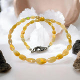 Rare Genuine Ethiopian Opal Pave Diamond Necklace, Spiritual Healing Gemstone Jewelry, Crown Chakra Healing Jewelry, October Birthstone Gift