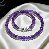 17” Amethyst Necklace, Pave Diamond Spiritual Healing Amethyst Crystal Necklace, Crown Chakra Jewelry, February Birthstone Gifts for Her