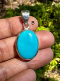 Sterling Silver Turquoise Pendant, Spiritual Healing Crystal Jewelry, December Birthstone, Chakra Jewelry, Sleeping Beauty Turquoise Pendant