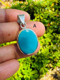 Sterling Silver Turquoise Pendant, Spiritual Healing Crystal Jewelry, December Birthstone, Chakra Jewelry, Sleeping Beauty Turquoise Pendant