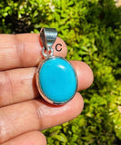 Sterling Silver Turquoise Pendant, Spiritual Healing Crystal Jewelry, December Birthstone, Chakra Jewelry, Sleeping Beauty Turquoise Pendant