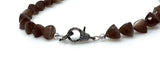 17.25 ” Chocolate Moonstone Pave Diamond Necklace, Spiritual Gemstone Necklace, Healing Jewelry, Crown Chakra Moonstone Jewelry Gifts