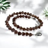 17.25 ” Chocolate Moonstone Pave Diamond Necklace, Spiritual Gemstone Necklace, Healing Jewelry, Crown Chakra Moonstone Jewelry Gifts