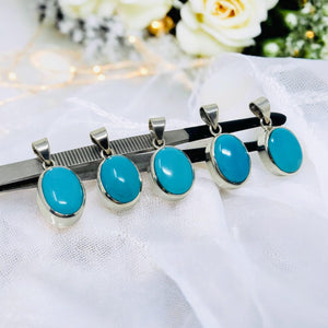 Silver Turquoise Pendant, Spiritual Healing Crystal Jewelry, Chakra Jewelry, Robin Egg Sleeping Beauty Turquoise Pendant, Birthstone Pendant
