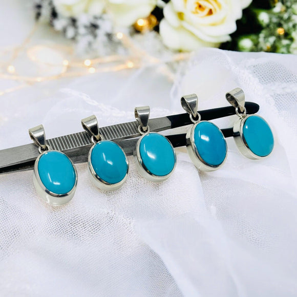 Silver Turquoise Pendant, Spiritual Healing Crystal Jewelry, Chakra Jewelry, Robin Egg Sleeping Beauty Turquoise Pendant, Birthstone Pendant