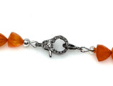 17.25 ” Carnelian Pave Diamond Necklace, Spiritual Gemstone Necklace, Healing Jewelry, Chakra Balancing Jewelry Gifts, July Birthstone Gifts