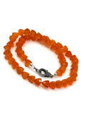 17.25 ” Carnelian Pave Diamond Necklace, Spiritual Gemstone Necklace, Healing Jewelry, Chakra Balancing Jewelry Gifts, July Birthstone Gifts
