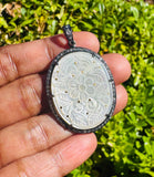Mother of Pearl Pave Diamond Pendant, Nacre Gemstone Pendant, Healing Chakra Pendant, Chakra Jewelry, June Birthstone Jewelry Gifts