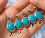 Sterling Silver Turquoise Pendant, Spiritual Healing Crystal Jewelry, December Birthstone, Chakra Jewelry, Sleeping Beauty Turquoise Pendant