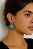Genuine Emerald Pave Diamond Earrings, Natural Gemstone Earrings, Victorian Jewelry Gifts for Her