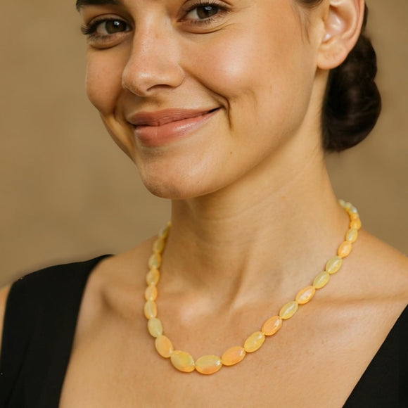 Rare Genuine Ethiopian Opal Pave Diamond Necklace, Spiritual Healing Gemstone Jewelry, Crown Chakra Healing Jewelry, October Birthstone Gift