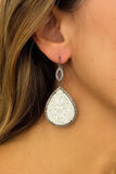 Mother of Pearl Pave Diamond Earrings, Natural Gemstone Nacre Earrings, Sterling Silver Jewelry Gifts for Her, 2.65”x1.25”