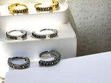 9mm Diamond Huggies Hoop Earrings, Second Piercing Hoop Earrings, Dainty Diamond Hoops, Cartiliage Hoops, Helix Hoops, 6.65mm inner Diameter