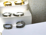 9mm Diamond Huggies Hoop Earrings, Second Piercing Hoop Earrings, Dainty Diamond Hoops, Cartiliage Hoops, Helix Hoops, 6.65mm inner Diameter