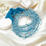 Natural Blue Topaz Gemstone Briolette Beads, Jewelry Supplies for DIY Jewelry Making, Bulk beads, Wholesale Beads, 8" Strand