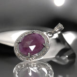 Pink Sapphire Diamond Pendant, Sterling Silver Gemstone Pendant, Spiritual Jewelry, Chakra Healing Crystal Pendant, September Birthstone