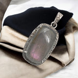 Purple Labradorite Diamond Pendant, Sterling Silver Labradorite Pendant, Spiritual Healing Chakra Balancing Jewelry, Crystal Pendant Gifts