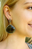 Fancy Sapphire Pave Diamond Earrings, Brown Sapphire Gemstone Earrings, Spiritual Healing Chakra Jewelry, September Birthstone Jewelry Gifts